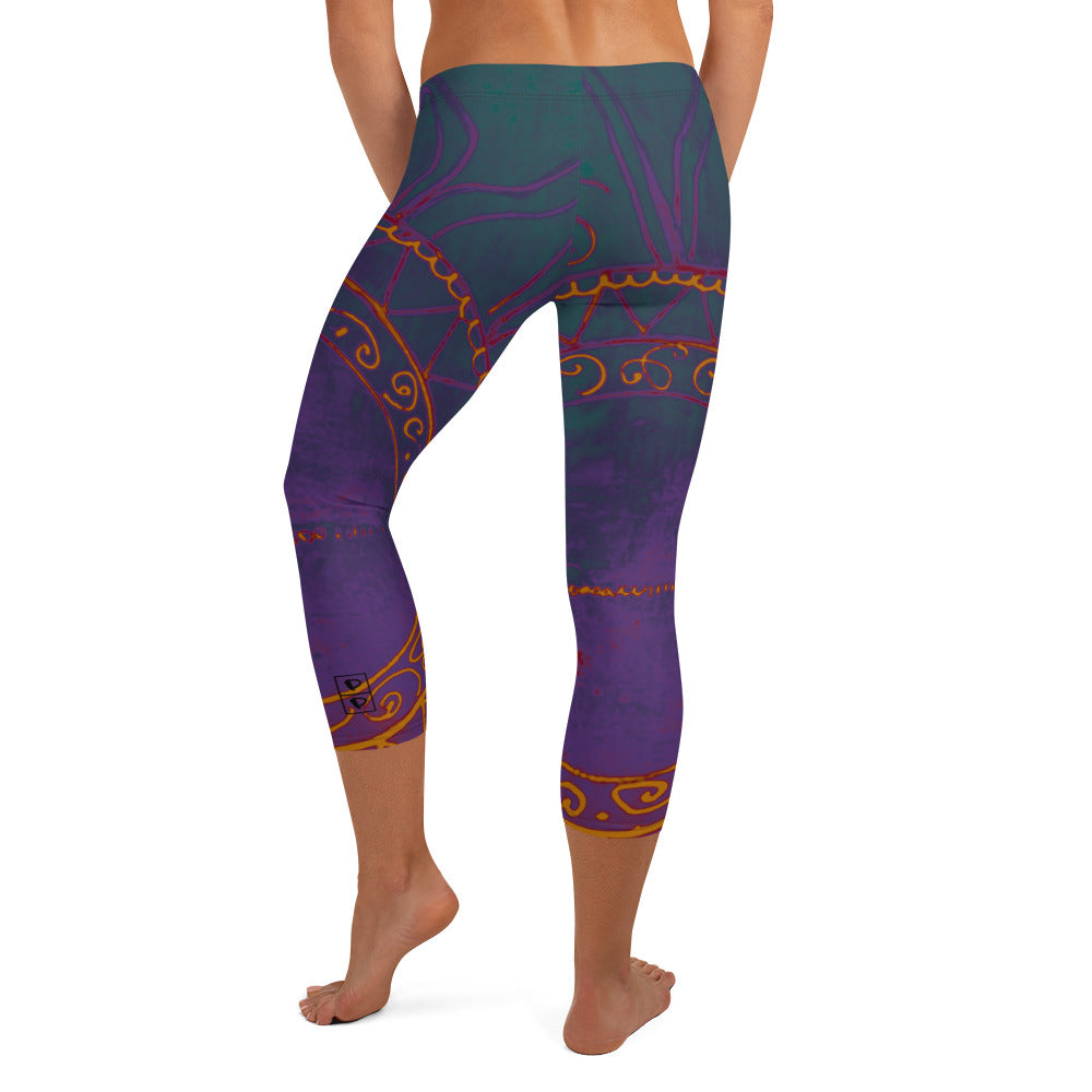 Sunburst with Deep Colors  | Women's Fine Art Regular-Waist Capris