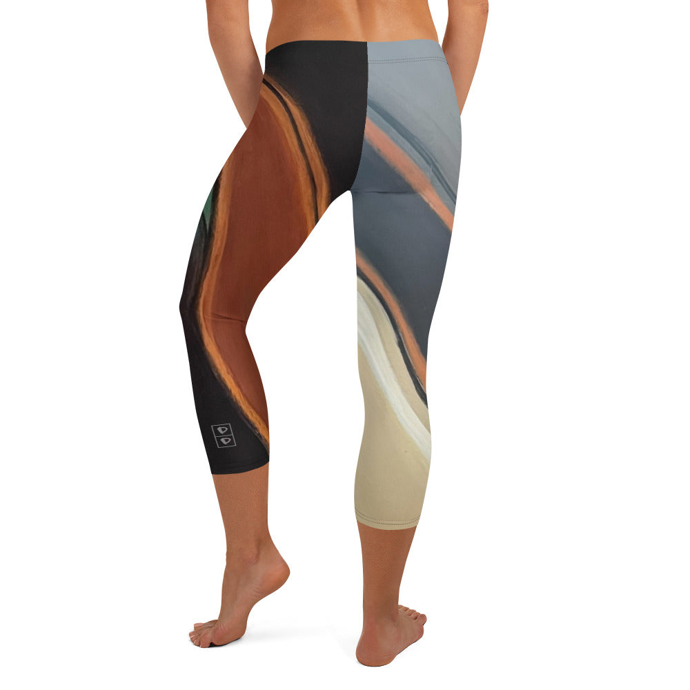 Geometric Flair | Women's Fine Art Regular-Waist Capris