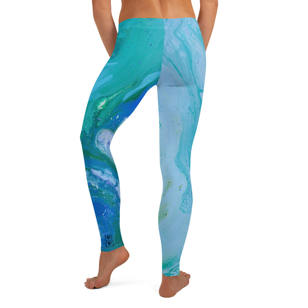 Fluid Turquoise | Women's Fine Art Regular-Waist Leggings