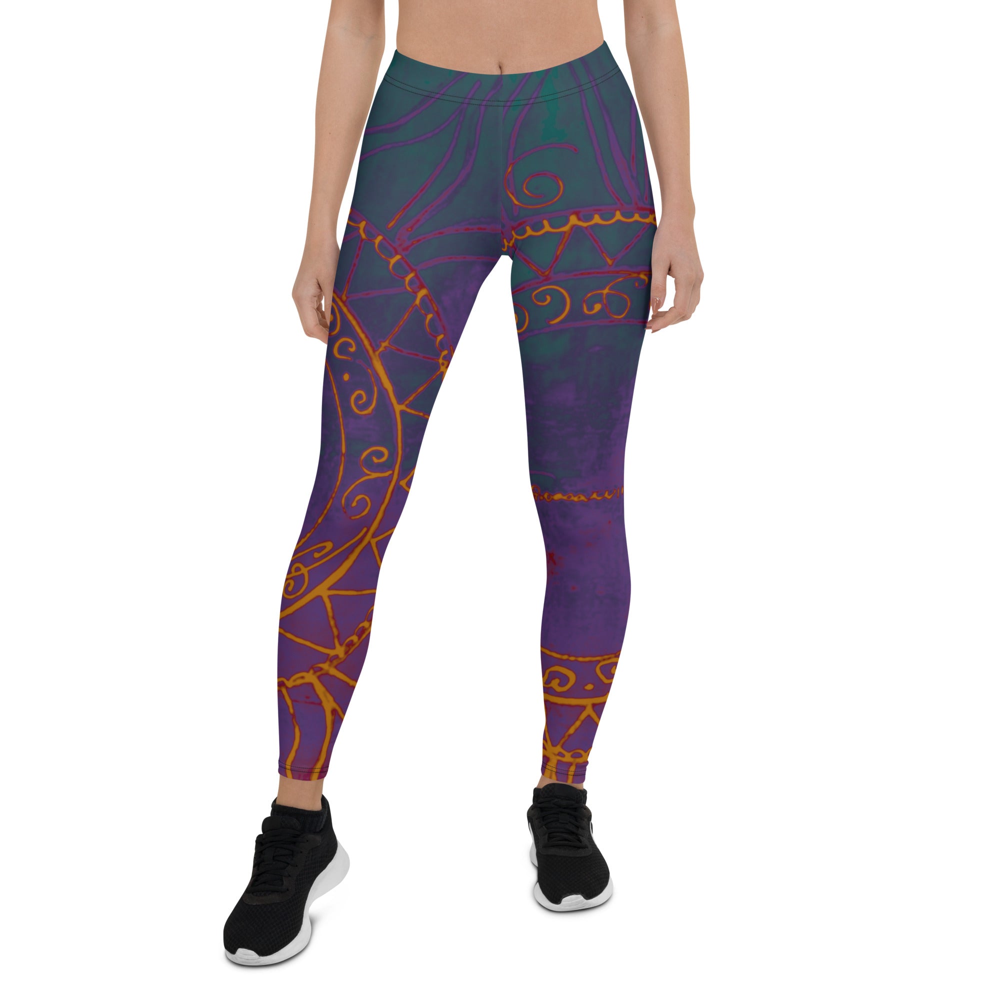 Sunburst with Deep Colors | Women's Fine Art Regular-Waist Leggings