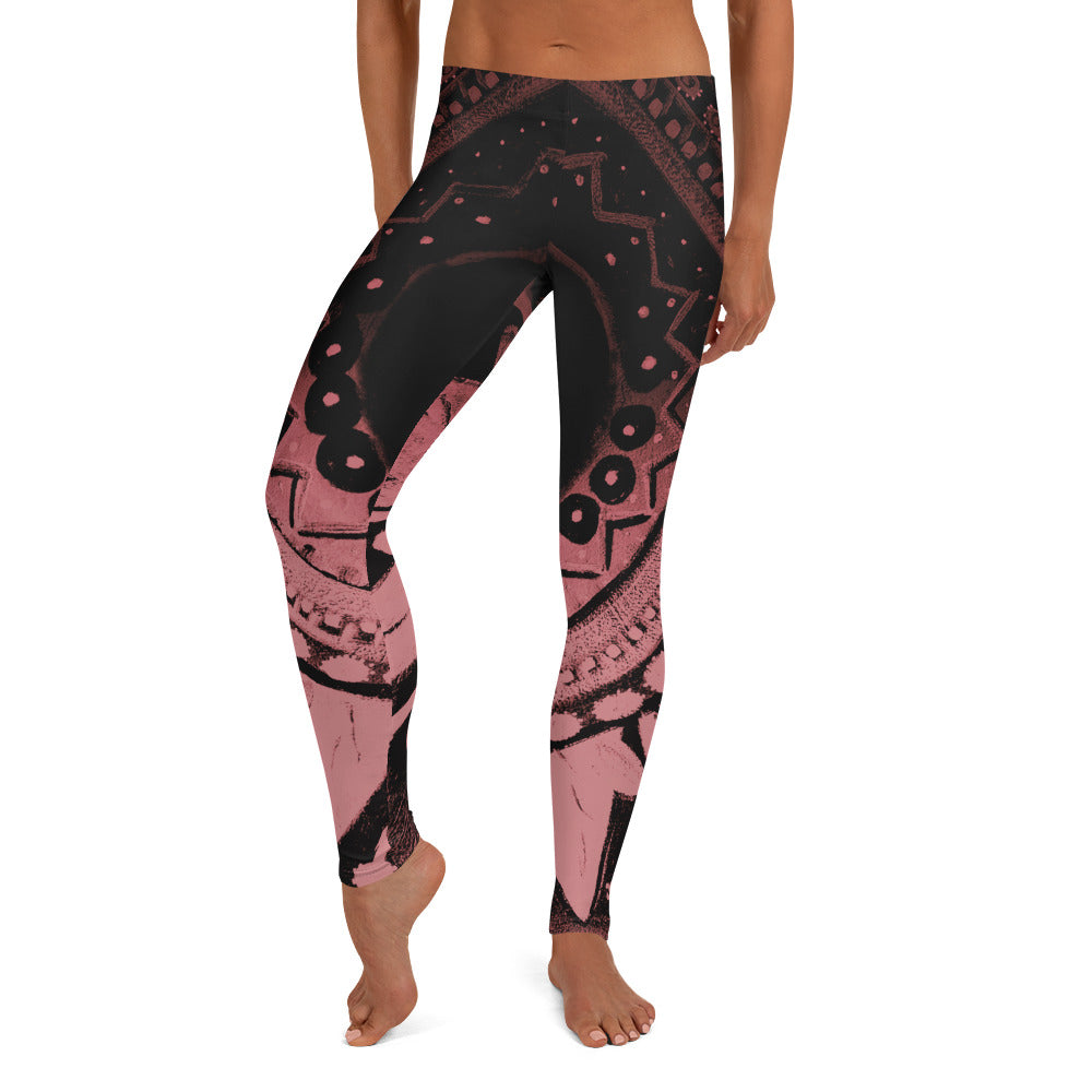 Mandala Pink | Women's Fine Art Regular-Waist Leggings