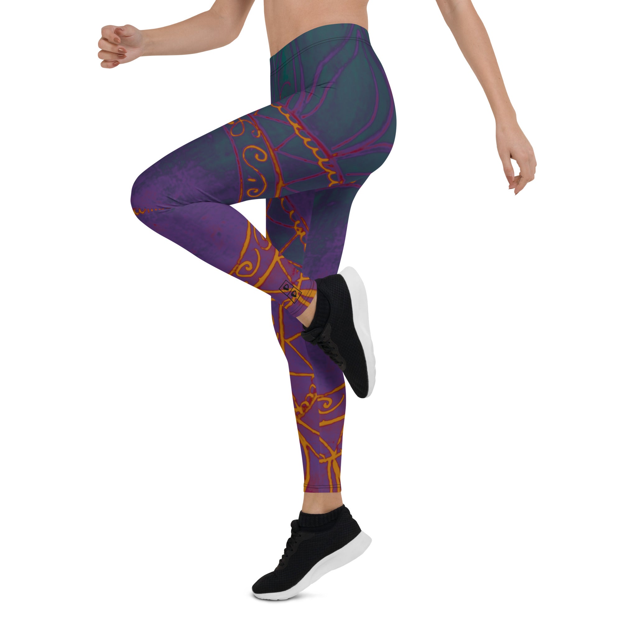 Sunburst with Deep Colors | Women's Fine Art Regular-Waist Leggings