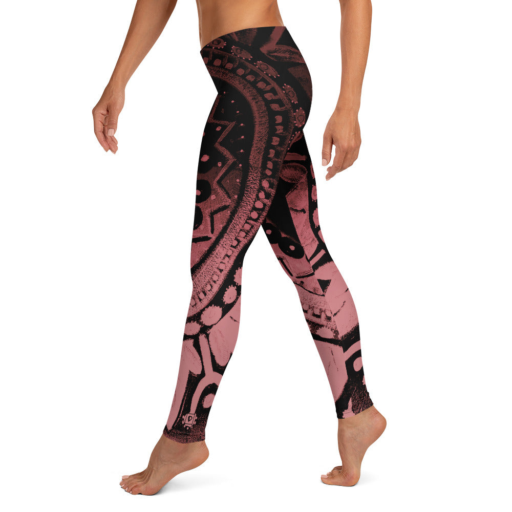 Mandala Pink | Women's Fine Art Regular-Waist Leggings