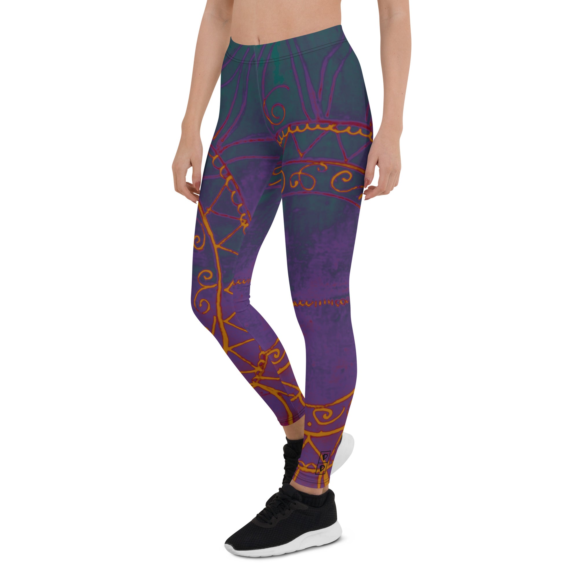 Sunburst with Deep Colors | Women's Fine Art Regular-Waist Leggings