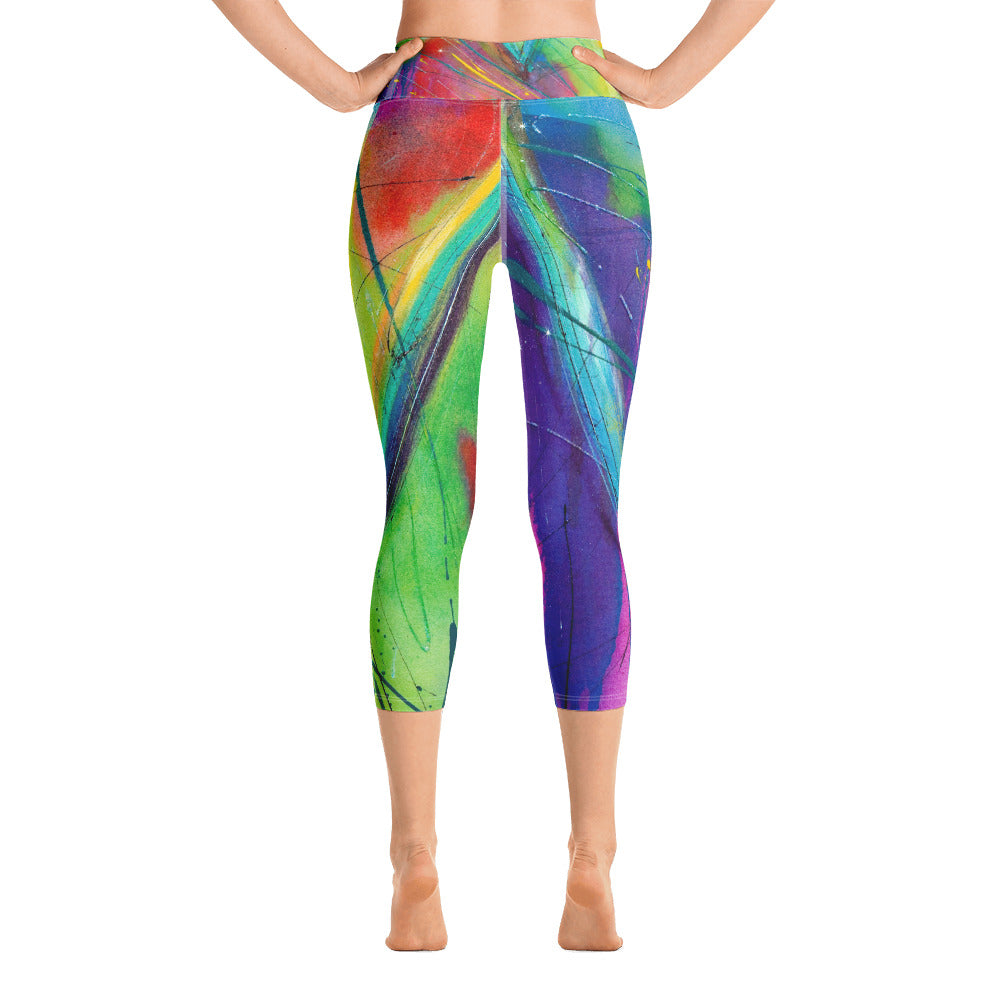 Heart of Color Rainbow | Women's Fine Art High-Waist Capris