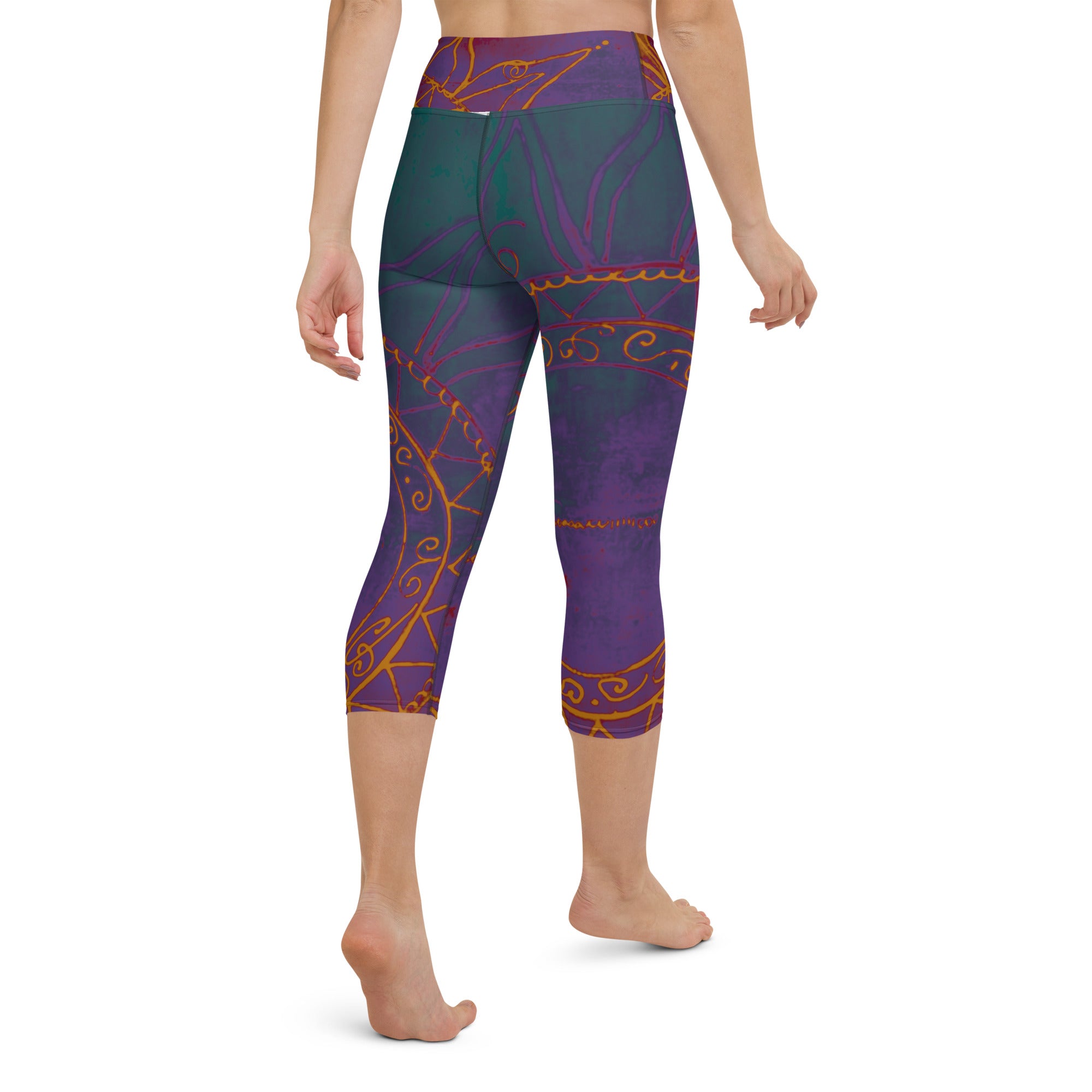 Sunburst with Deep Colors | Women's Fine Art High-Waist Capris