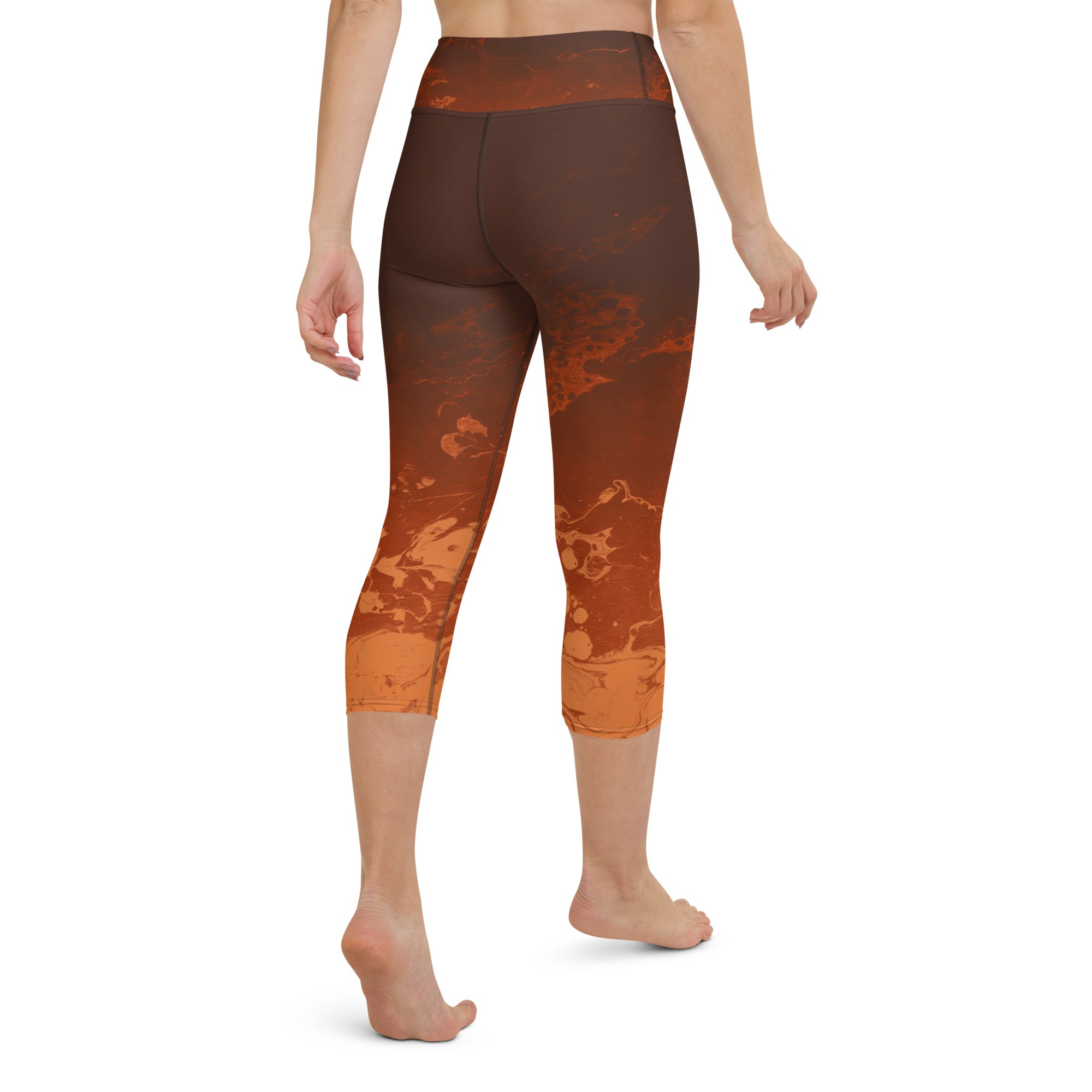 Ombre Brown & Rust | Women's Fine Art High-Waist Capris