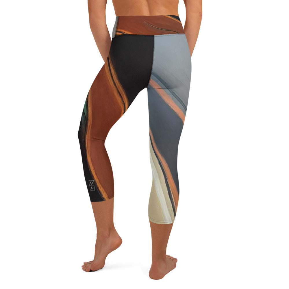 Geometric Flair | Women's Fine Art High-Waist Capris