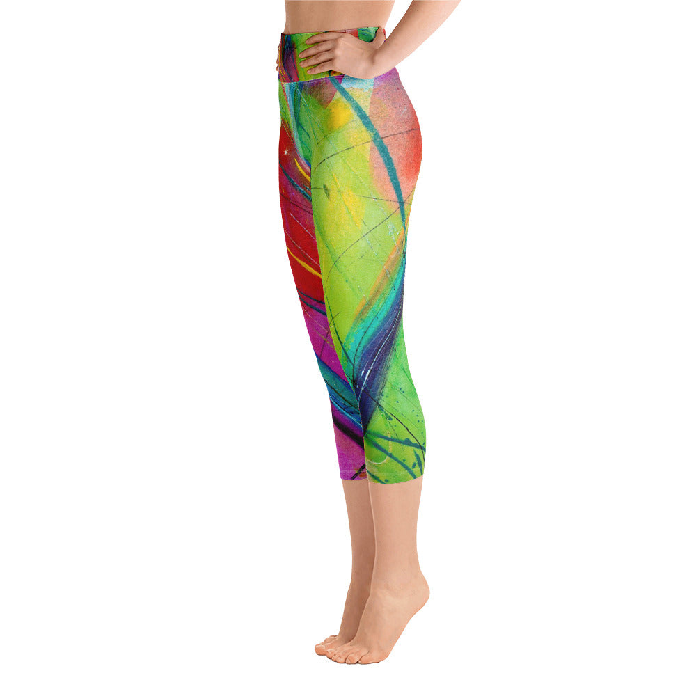 Heart of Color Rainbow | Women's Fine Art High-Waist Capris