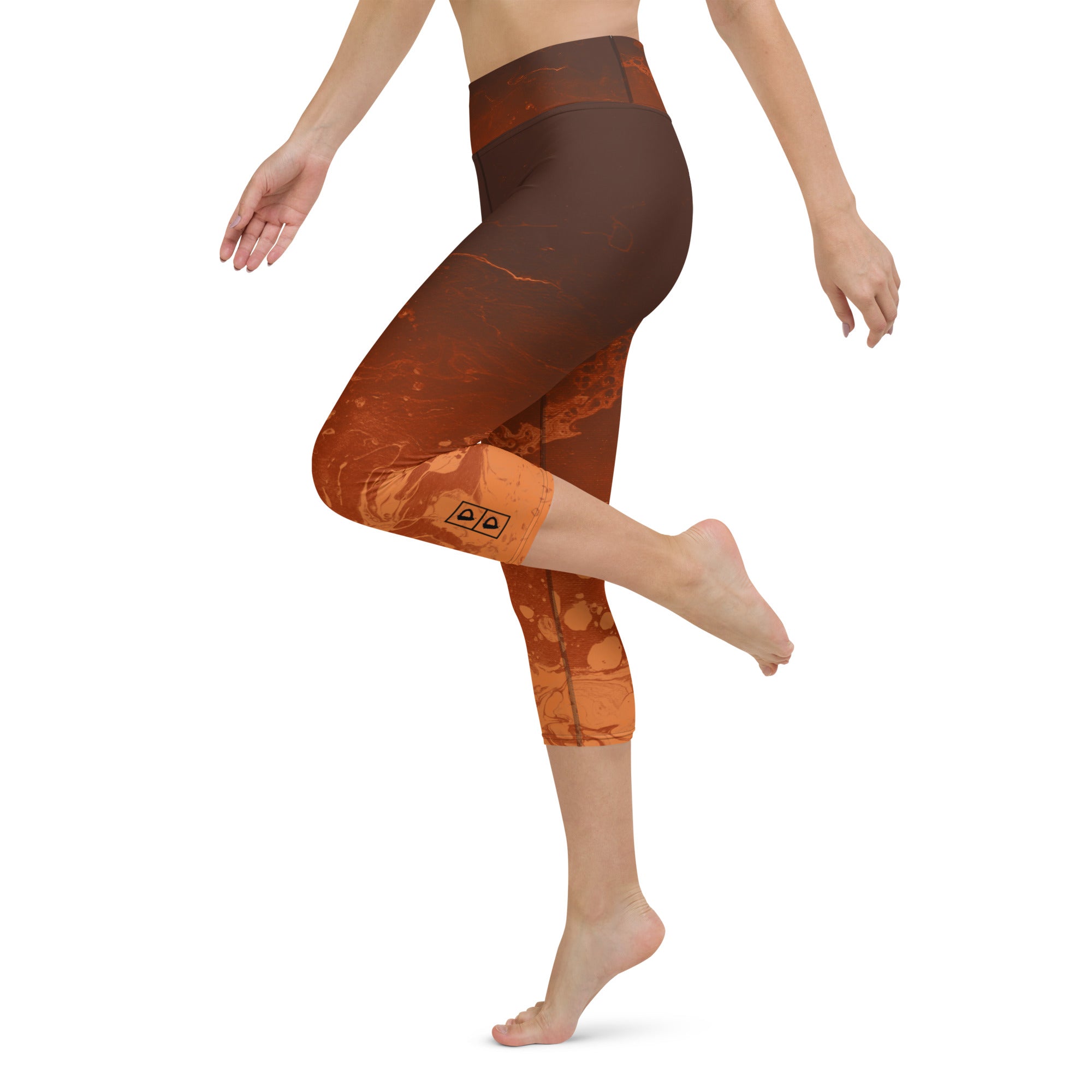Ombre Brown & Rust | Women's Fine Art High-Waist Capris