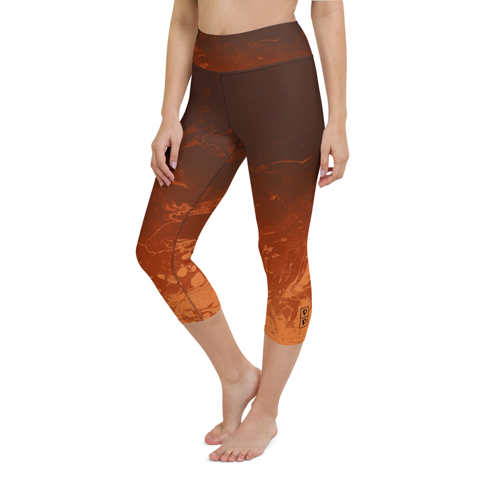 Ombre Brown & Rust | Women's Fine Art High-Waist Capris