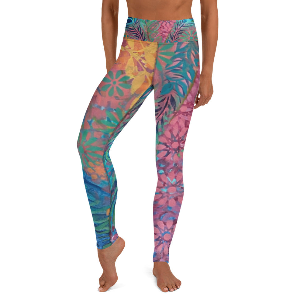 Flowers & Feathers | Women's Fine Art High-Waist Leggings