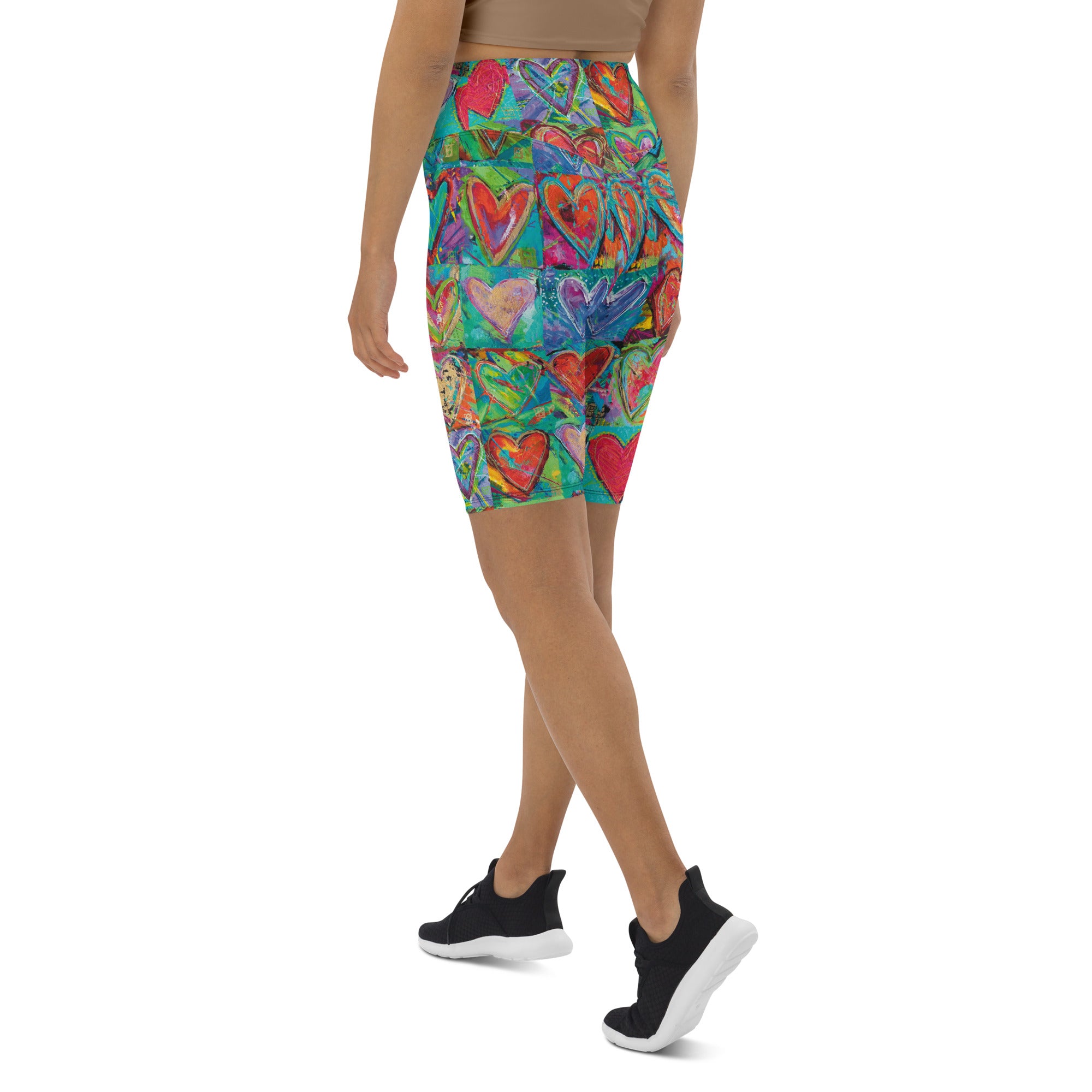 "Hearts without Borders" Biker Shorts