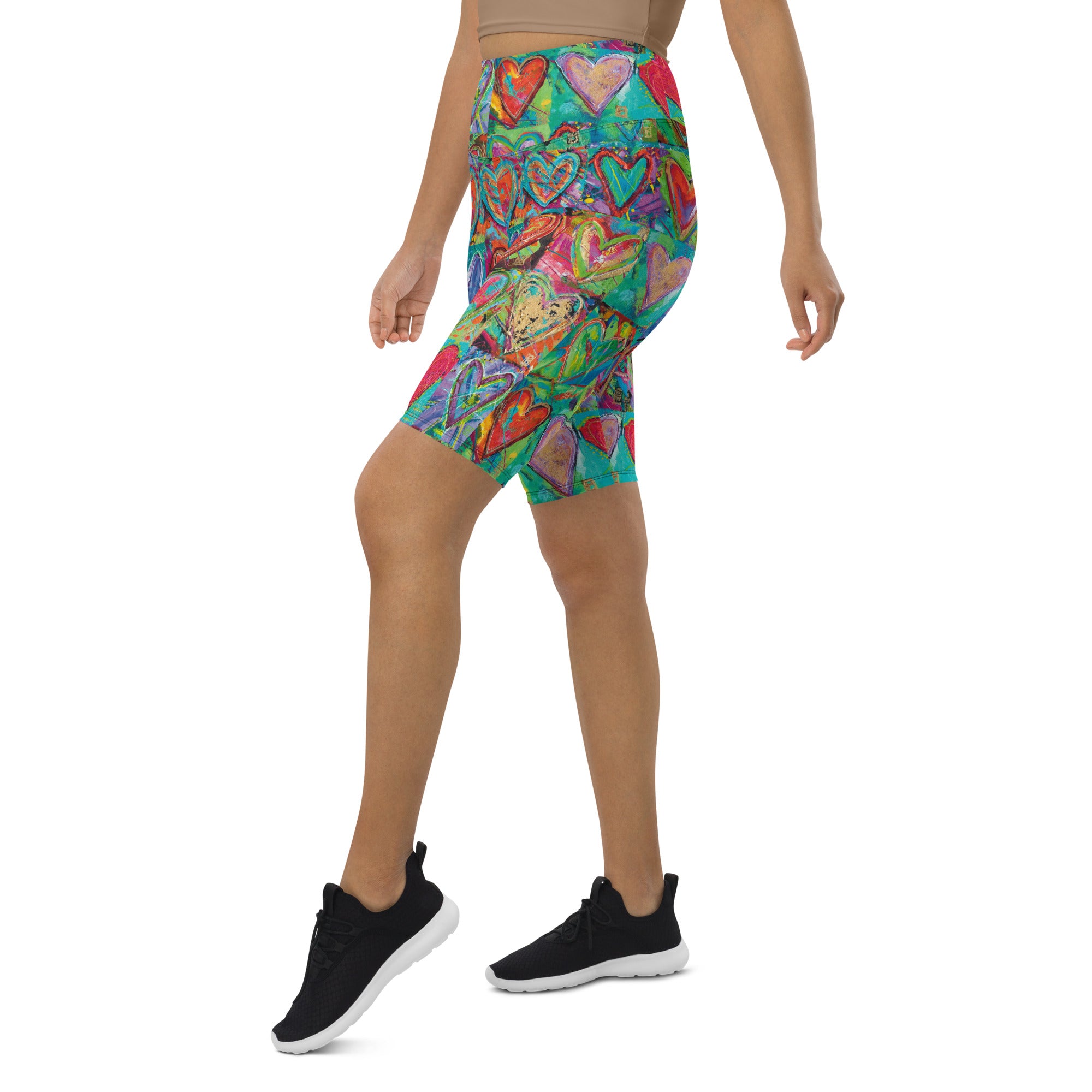 "Hearts without Borders" Biker Shorts