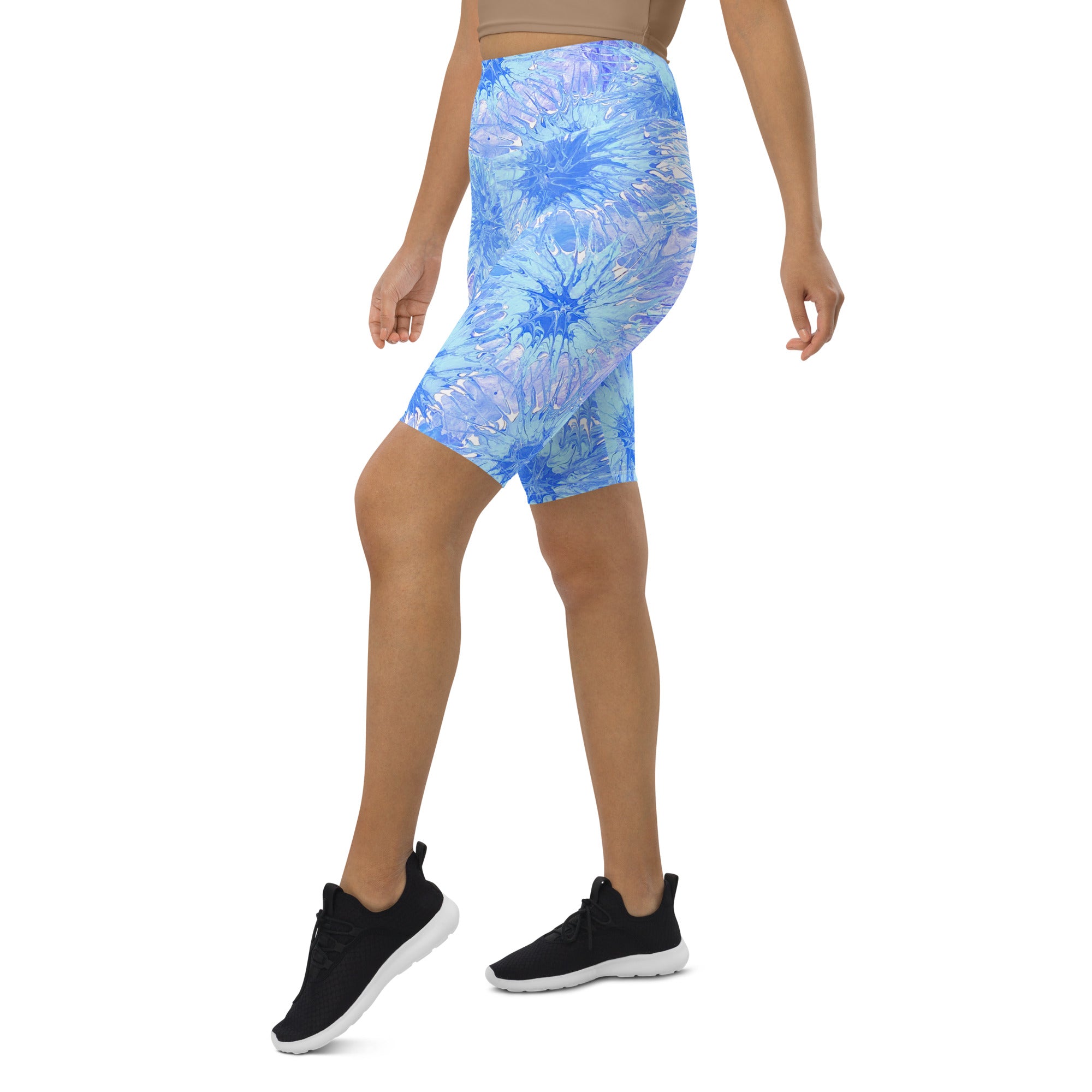 "Light Blue Splatter" Biker Shorts