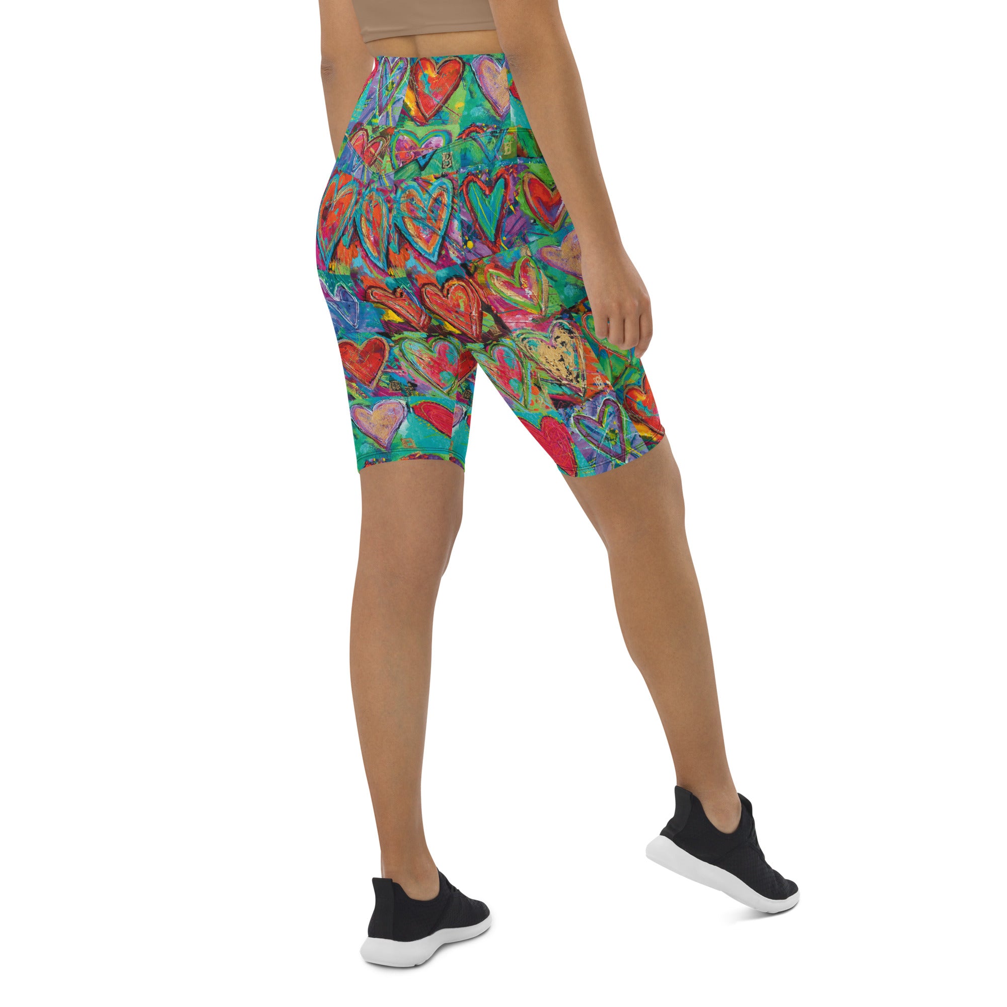 "Hearts without Borders" Biker Shorts