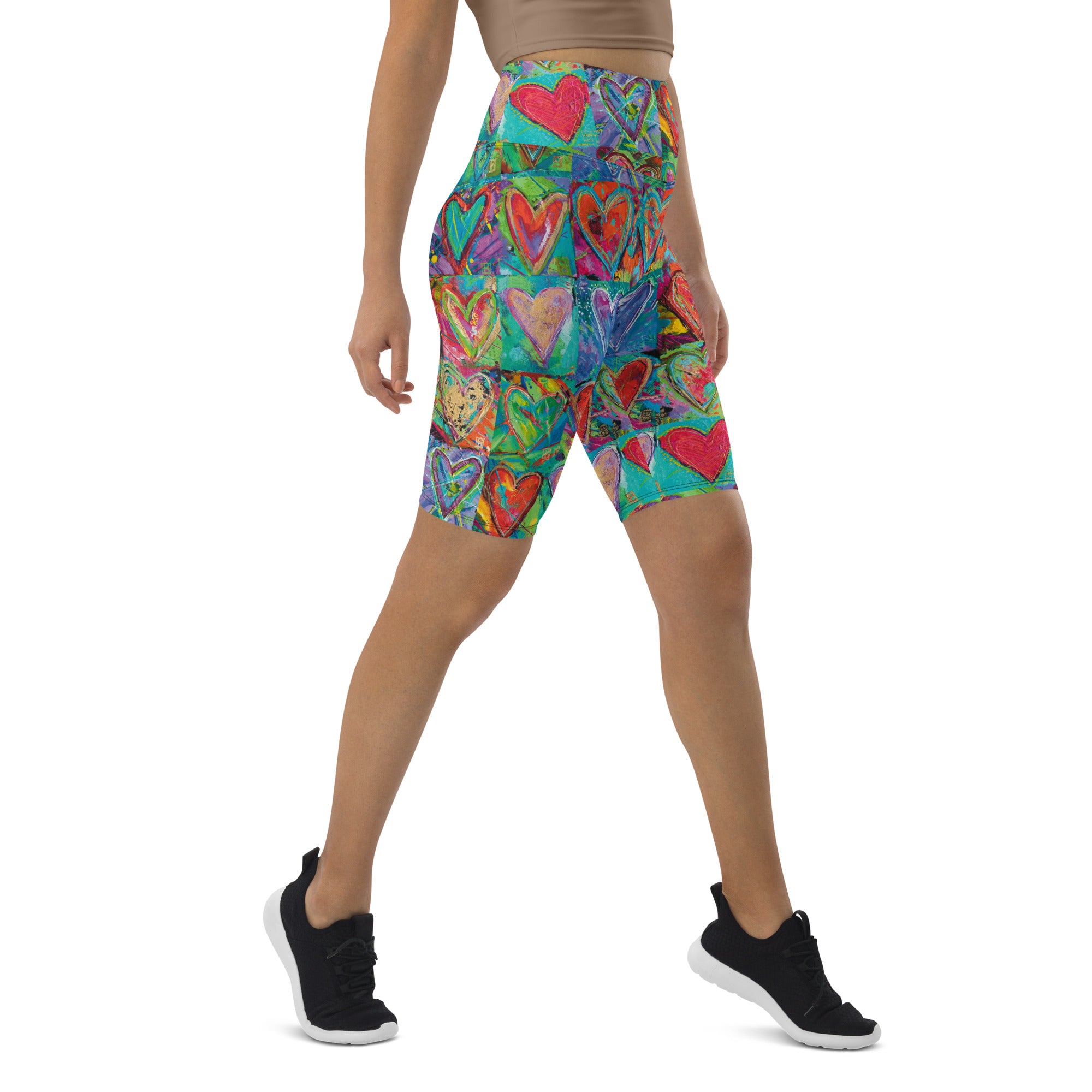 "Hearts without Borders" Biker Shorts