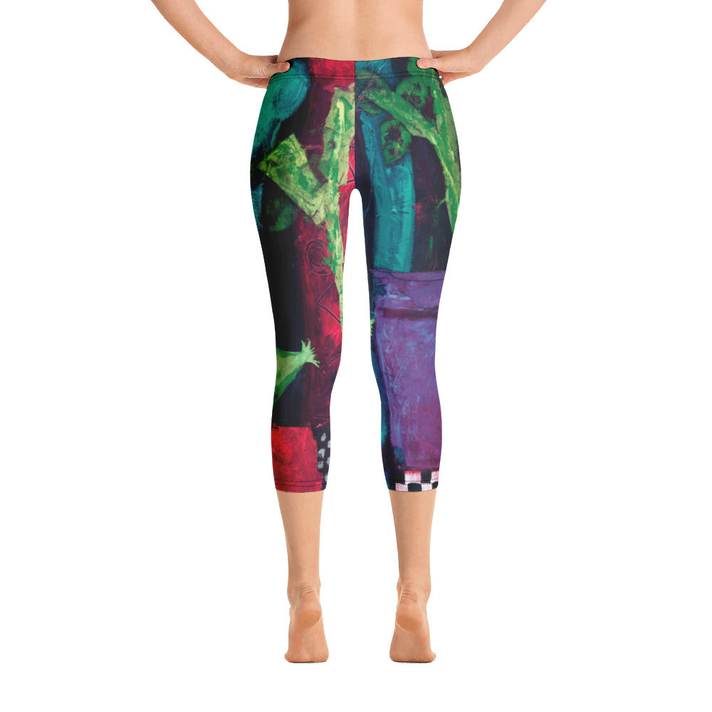 Turquoise Chair | Women's Fine Art Regular-Waist Capris