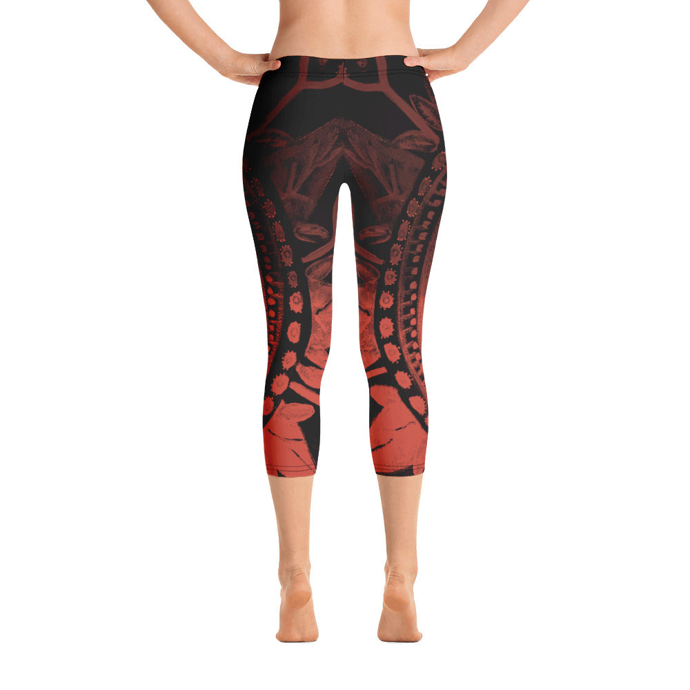 Mandala Rust | Women's Fine Art Regular-Waist Capris