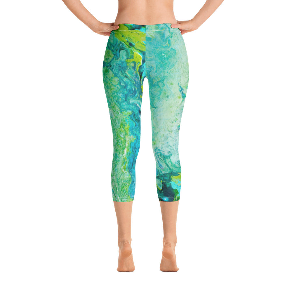Fluid Greens - Spring Edition | Women's Fine Art Regular-Waist Capris