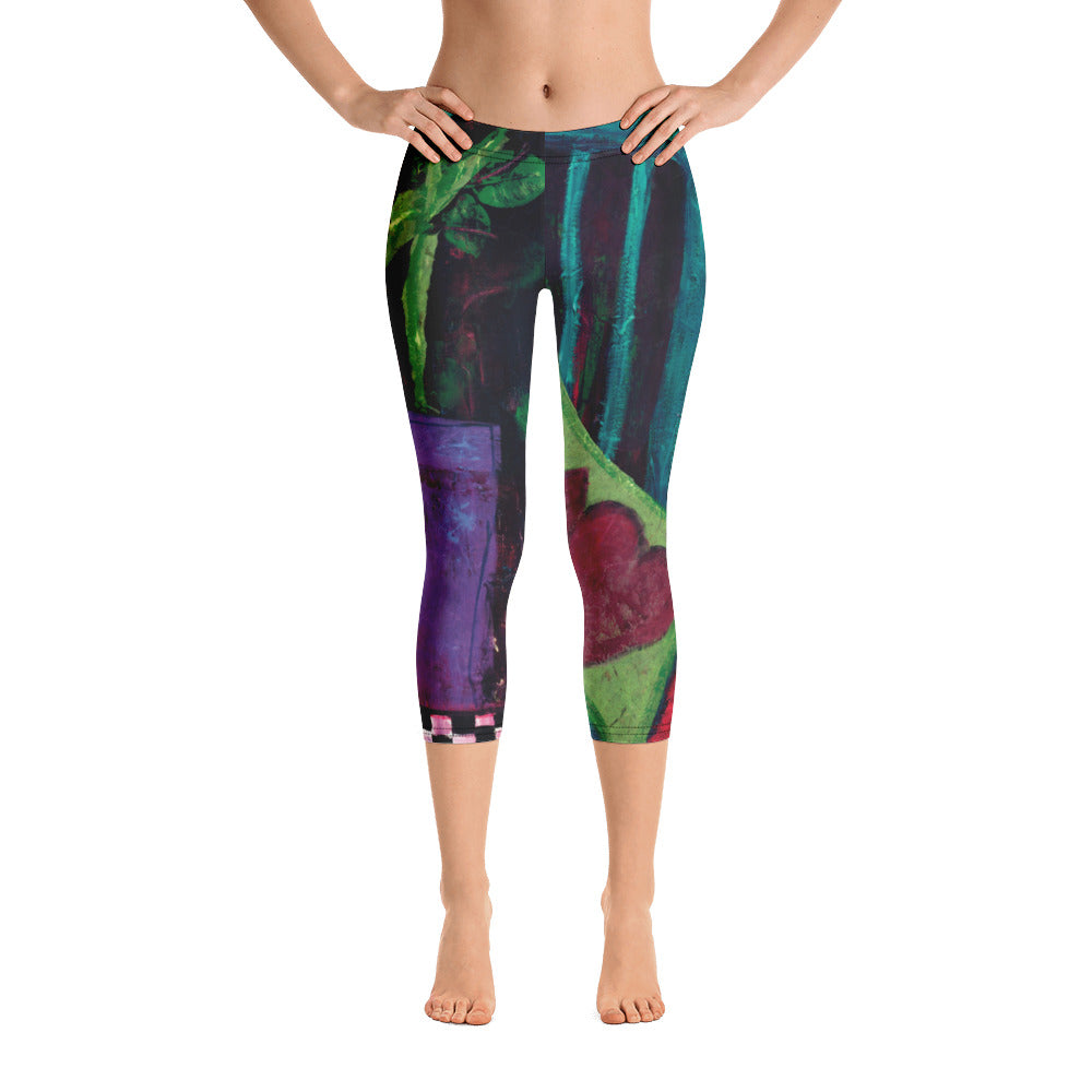 Turquoise Chair | Women's Fine Art Regular-Waist Capris