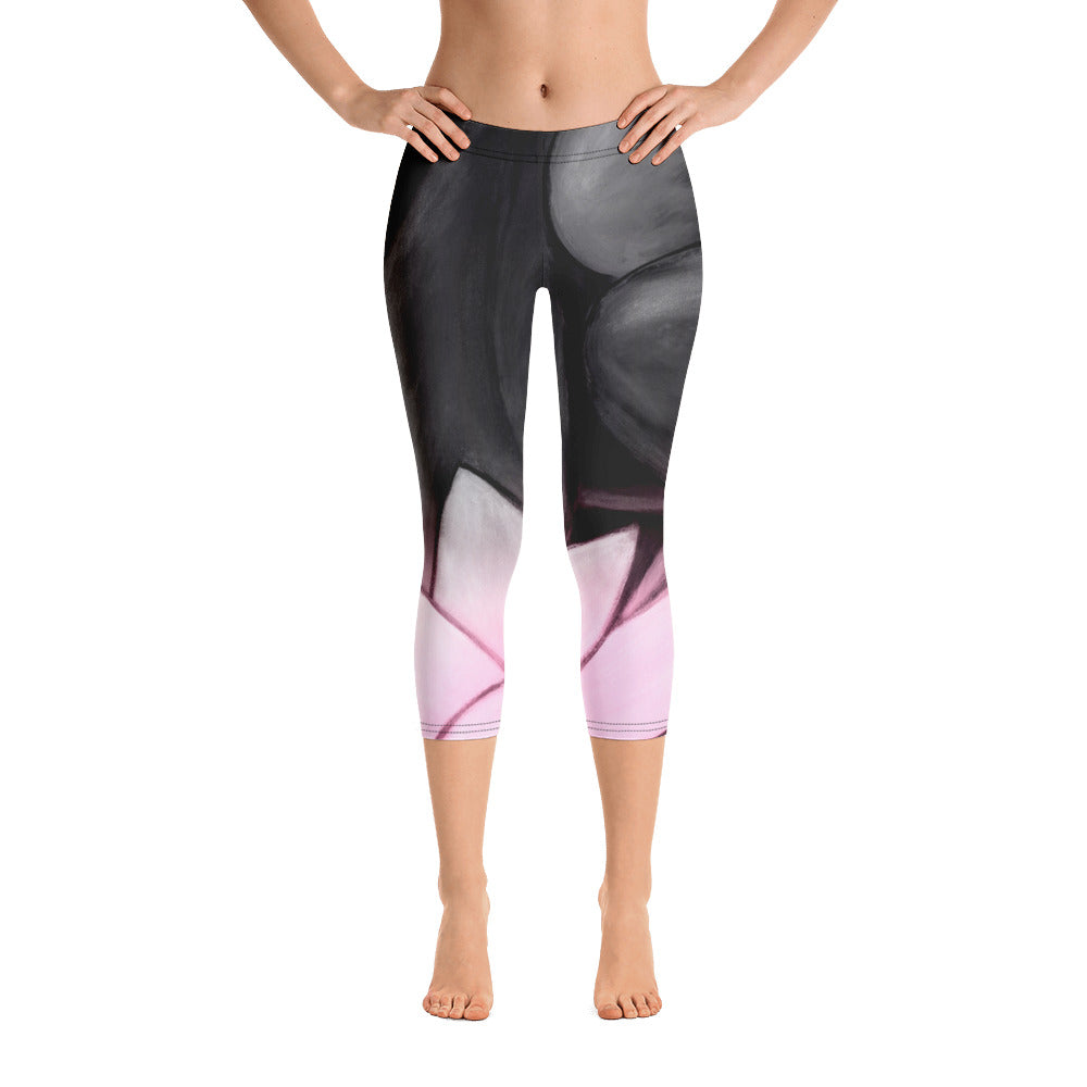 Flower Abstract | Women's Fine Art Regular-Waist Capris