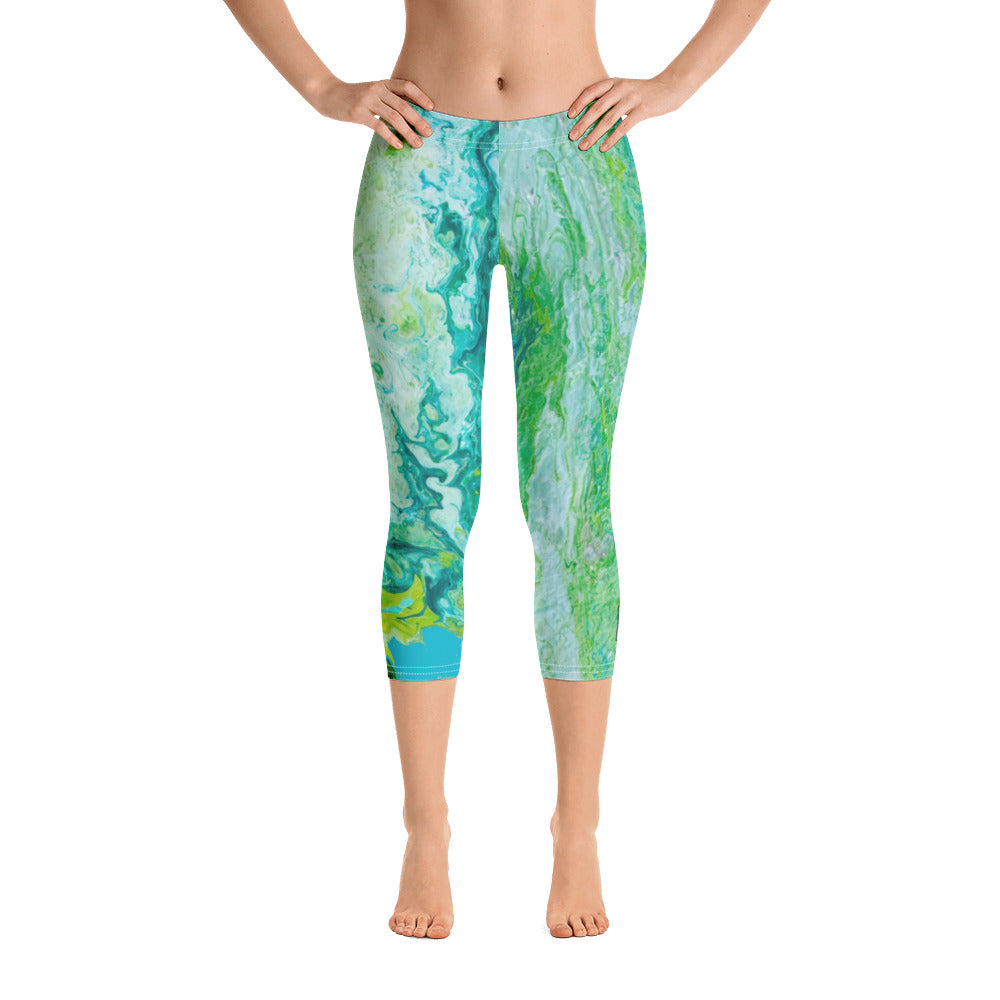 Fluid Greens - Spring Edition | Women's Fine Art Regular-Waist Capris