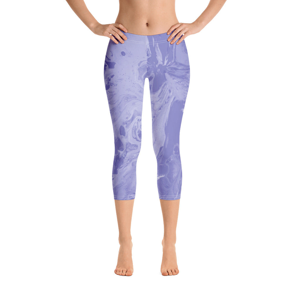 Fluid Periwinkle Very Peri - Spring Edition | Women's Fine Art Regular-Waist Capris