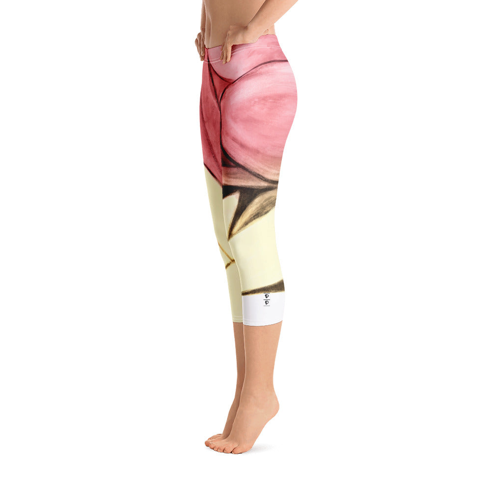 Flower Abstract | Women's Fine Art Regular-Waist Capris