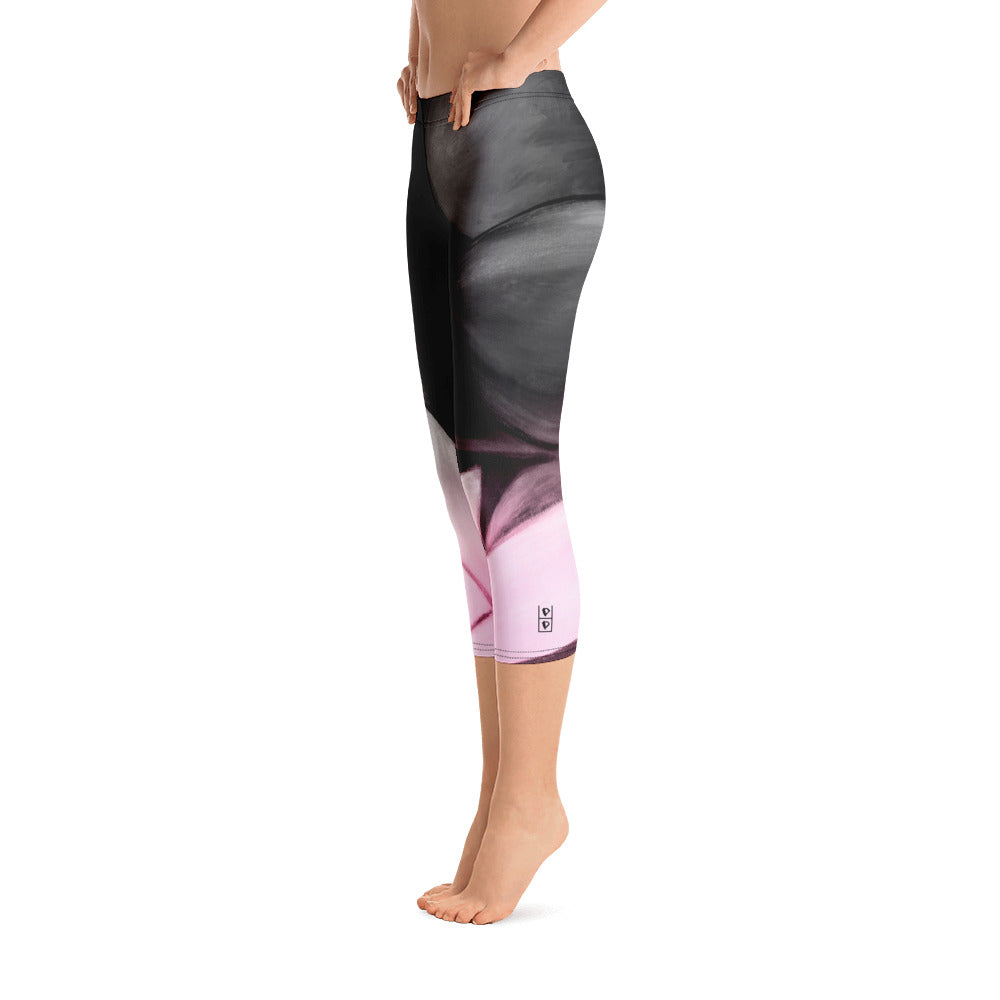 Flower Abstract | Women's Fine Art Regular-Waist Capris