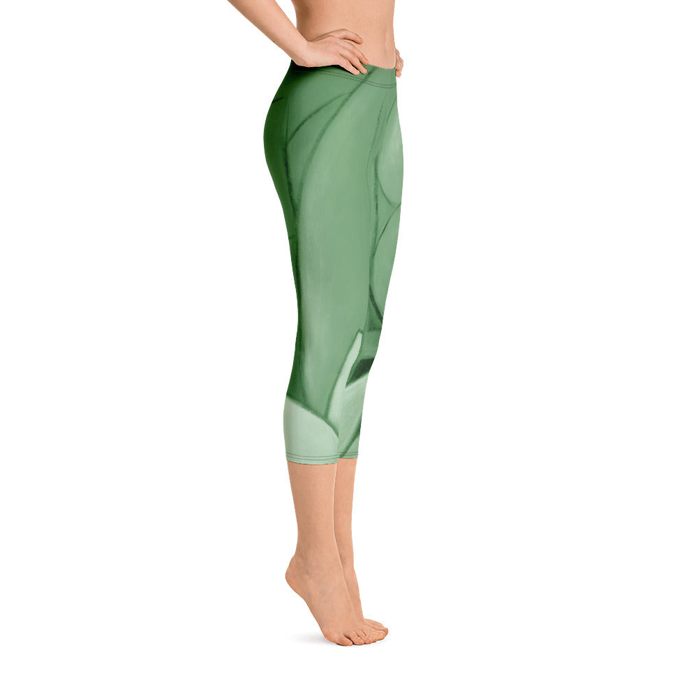 Flower Abstract | Women's Fine Art Regular-Waist Capris