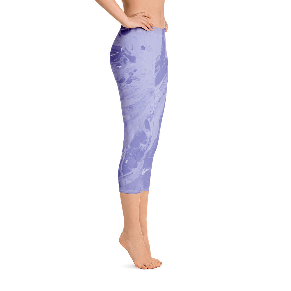 Fluid Periwinkle Very Peri - Spring Edition | Women's Fine Art Regular-Waist Capris