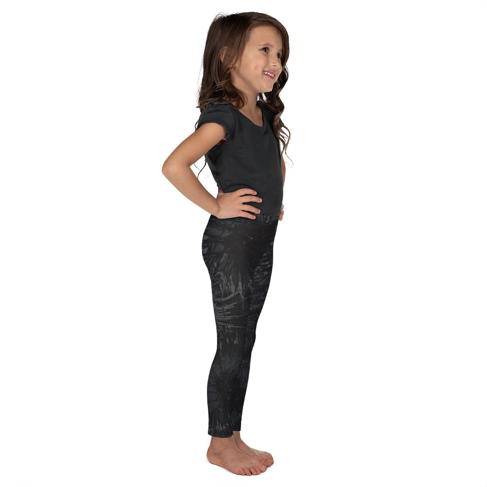 "Black Splatter with Hot Pink Hearts" Kid's Leggings