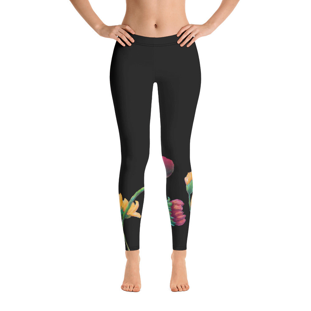 Flower Series | Women's Fine Art Regular-Waist Leggings