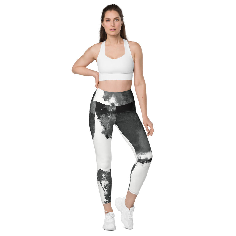 Abstract Woman Black and White | Women's Fine Art High-Waist Leggings