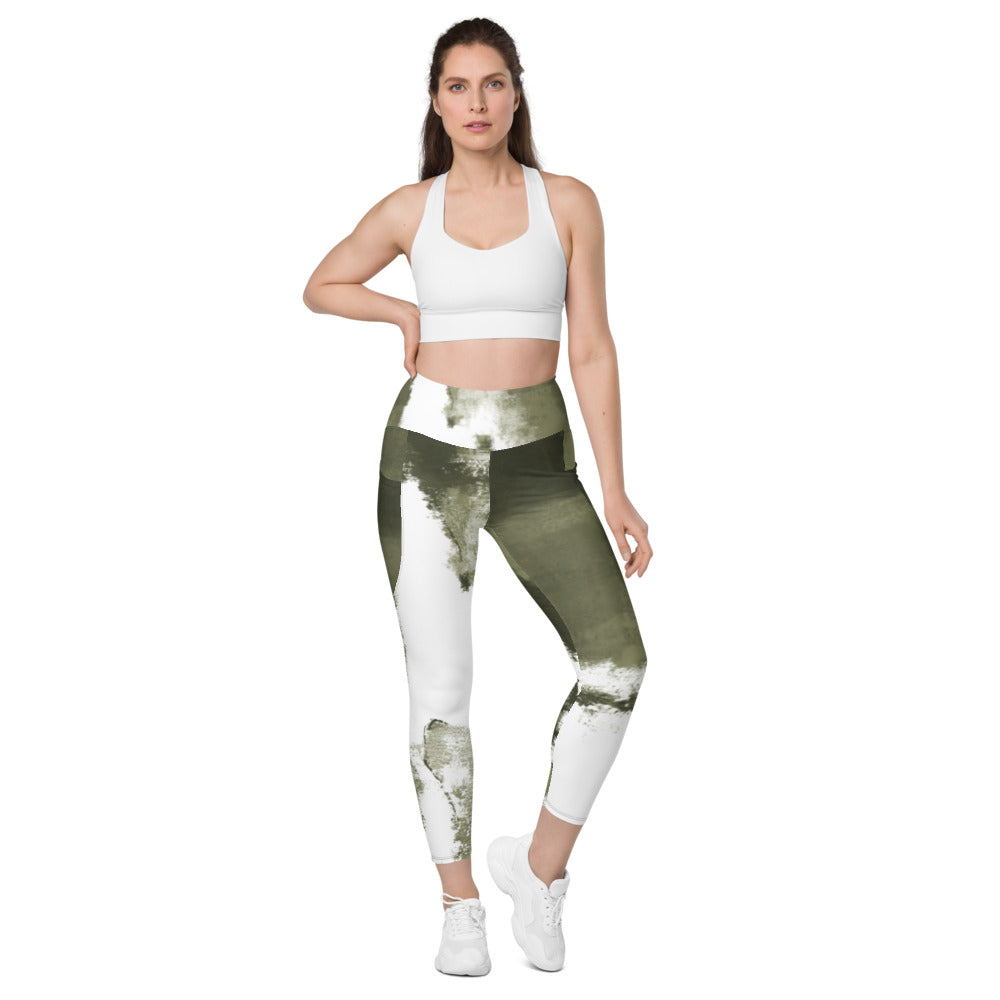 Abstract Woman Very Peri Women's Fine Art High-Waist Leggings