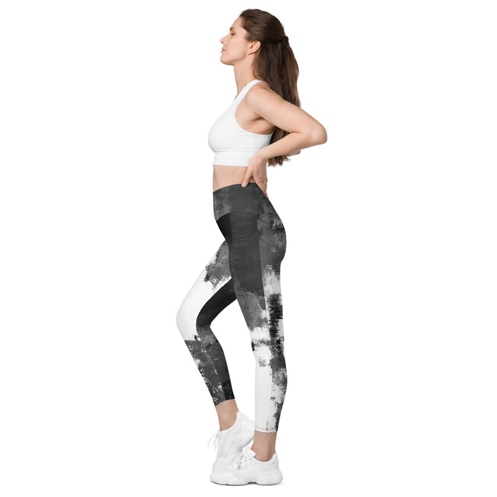 Abstract Woman Black and White | Women's Fine Art High-Waist Leggings