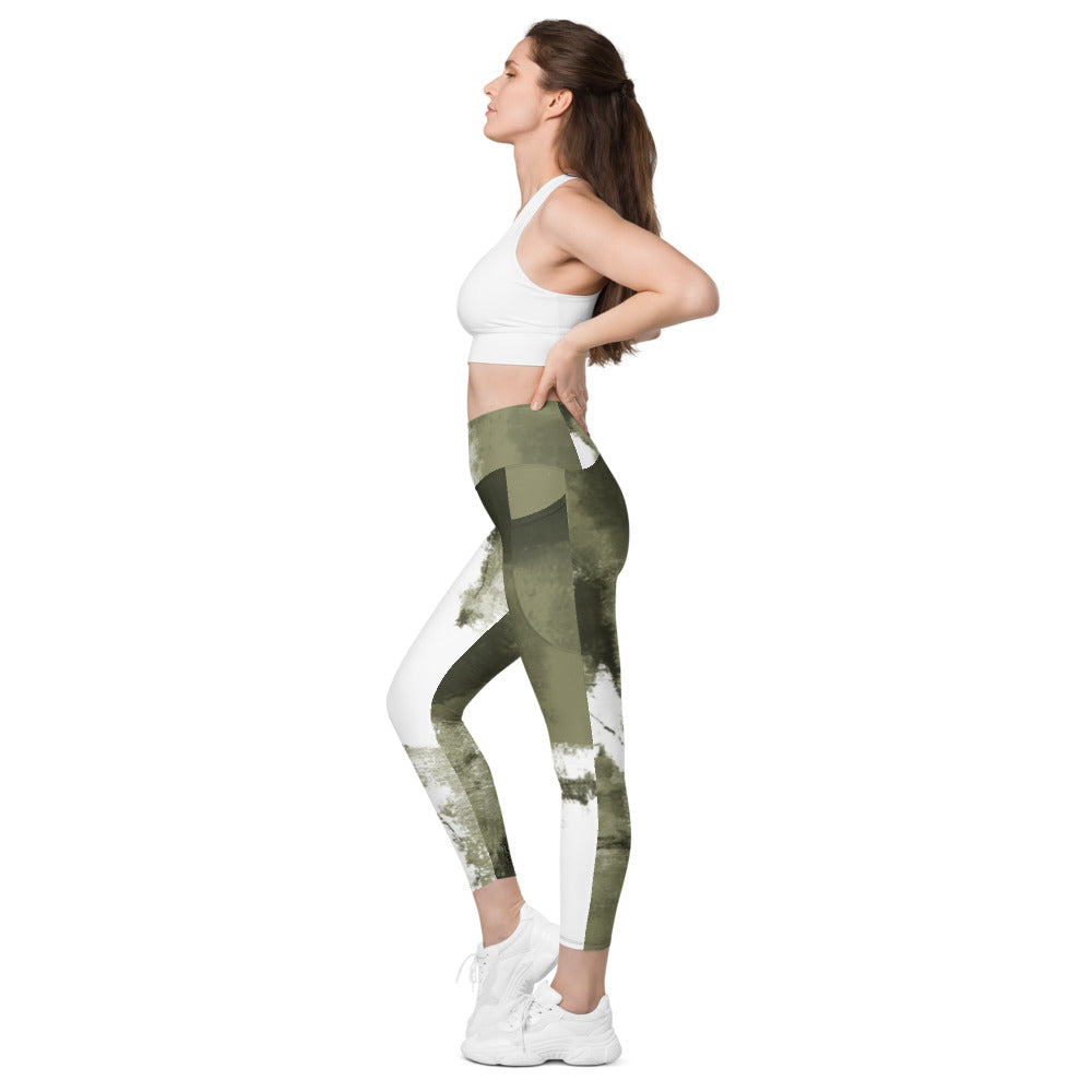 Abstract Woman Very Peri Women's Fine Art High-Waist Leggings