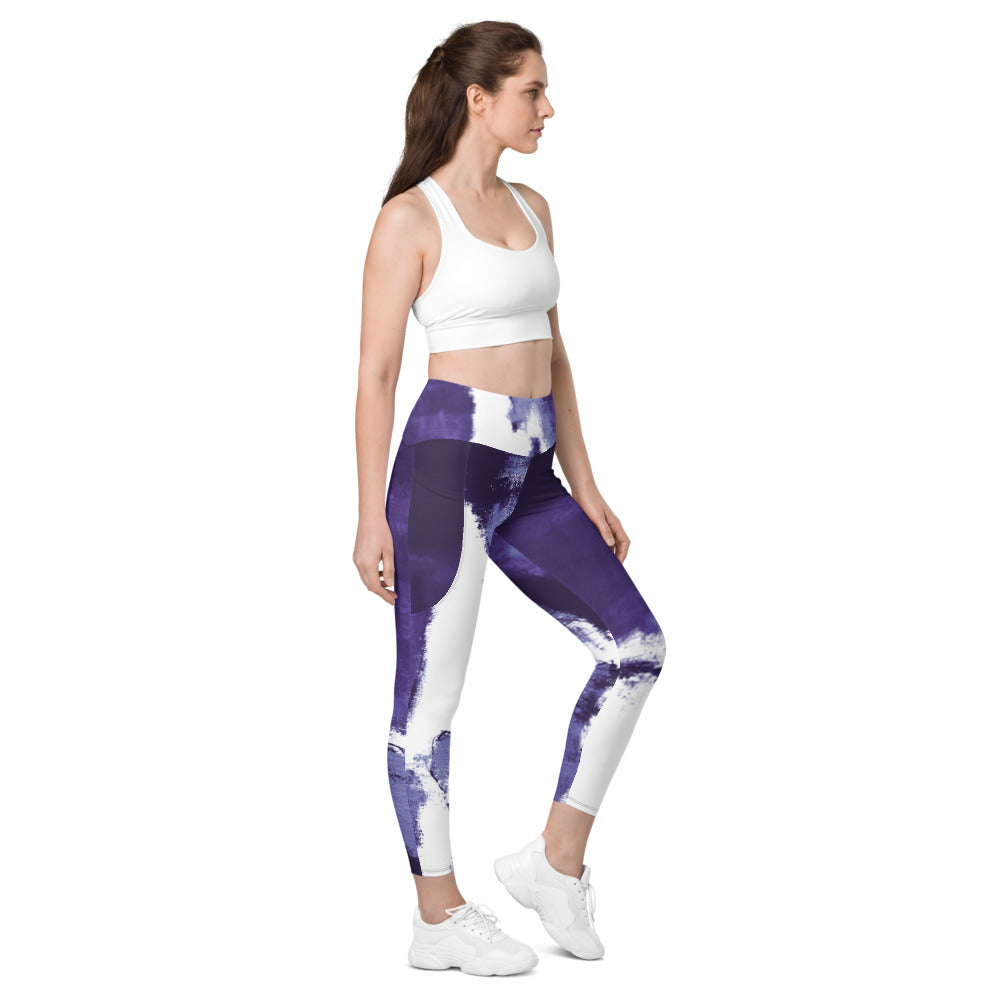 Abstract Woman Very Peri Women's Fine Art High-Waist Leggings