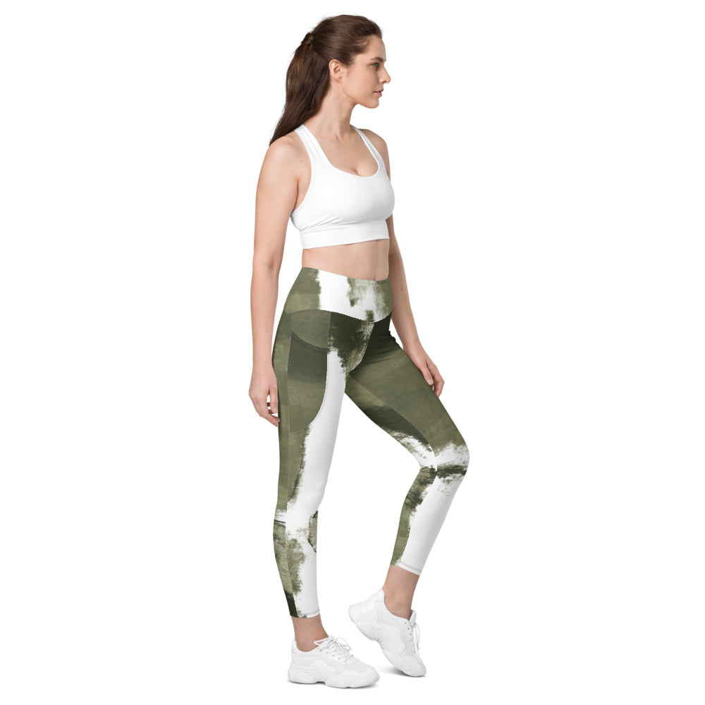 Abstract Woman Very Peri Women's Fine Art High-Waist Leggings