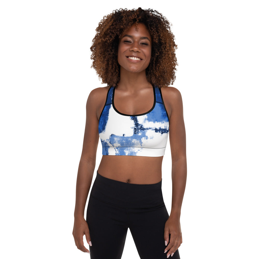 New College Abstract Woman | Women's Fine Art Padded Sports Bra