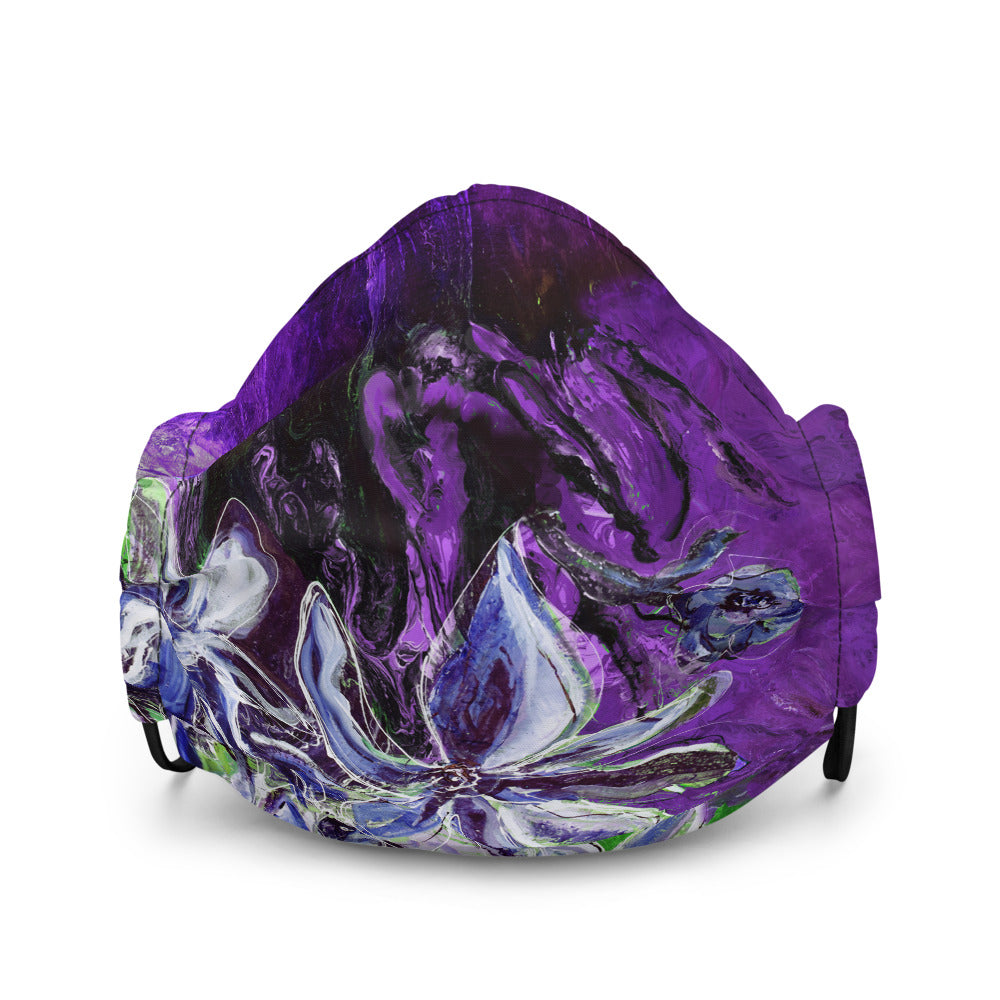 "Purple and Green Flowers SFG" Face Mask