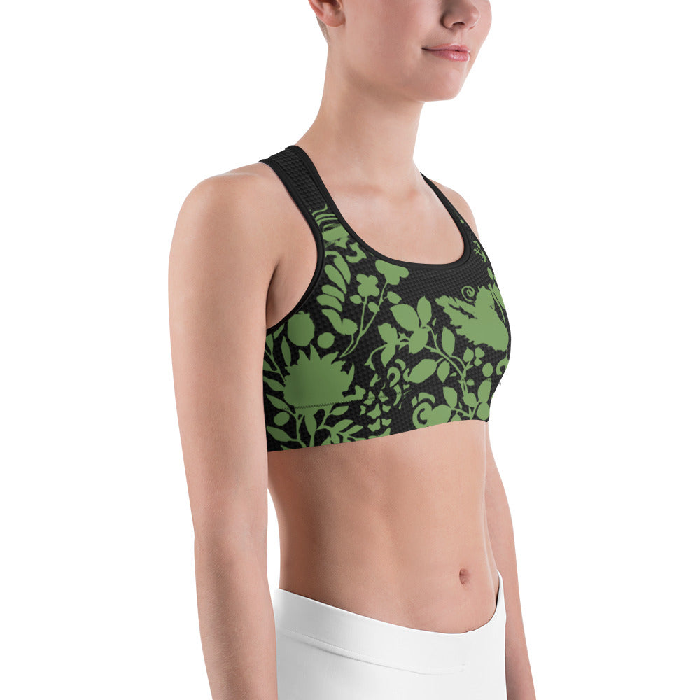 Flowers Silhouette | Women's Fine Art Sports Bra