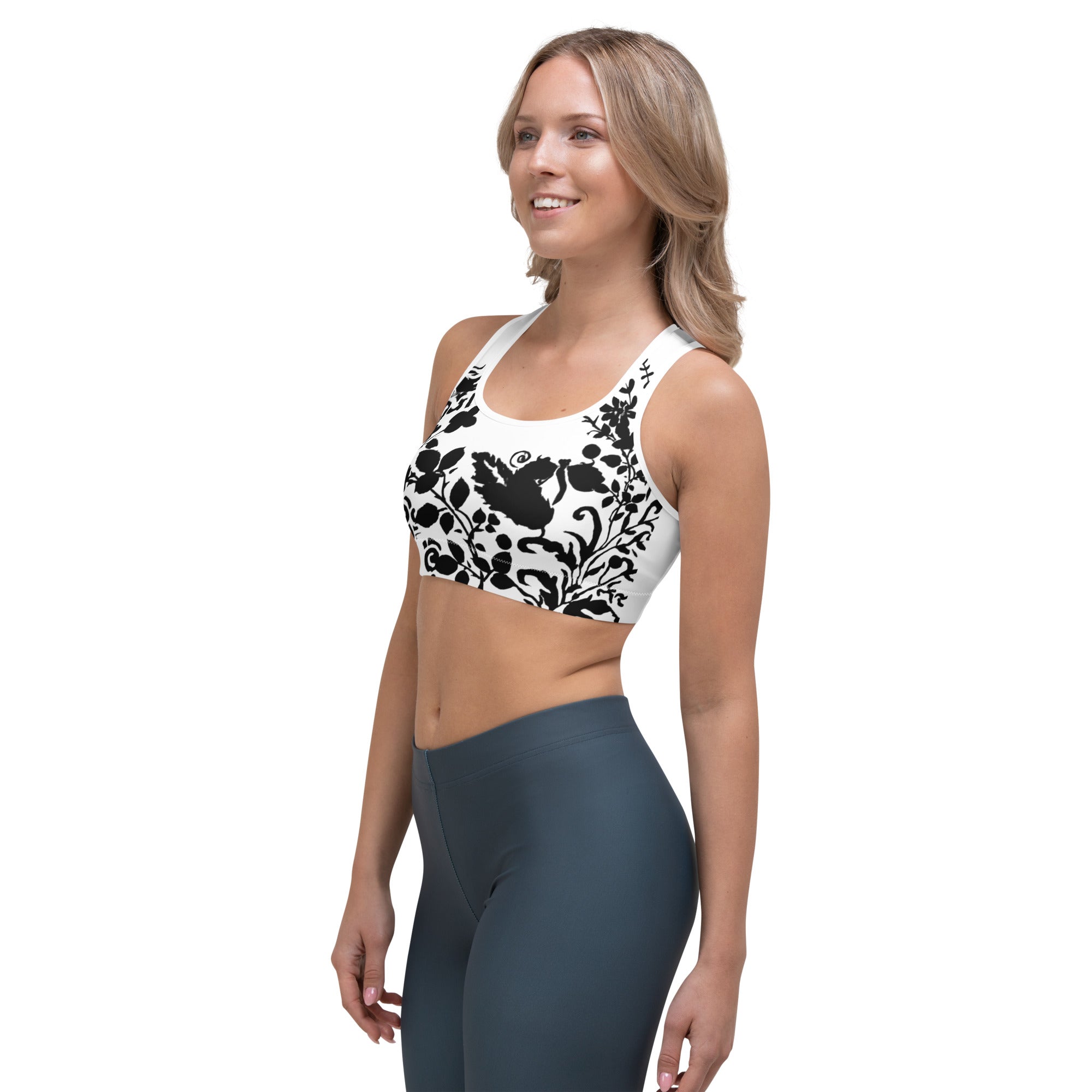 Flowers Silhouette | Women's Fine Art Sports Bra
