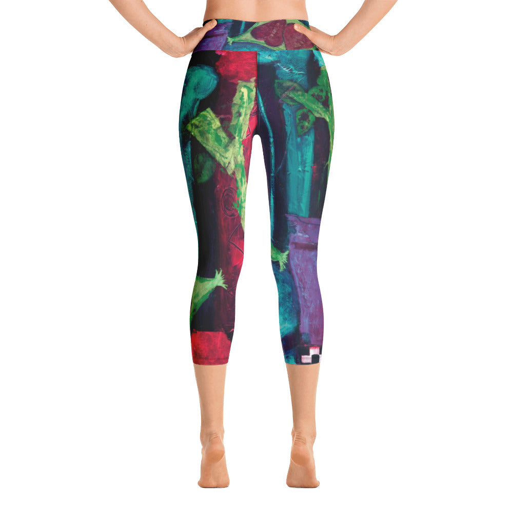 Turquoise Chair | Women's Fine Art High-Waist Capris