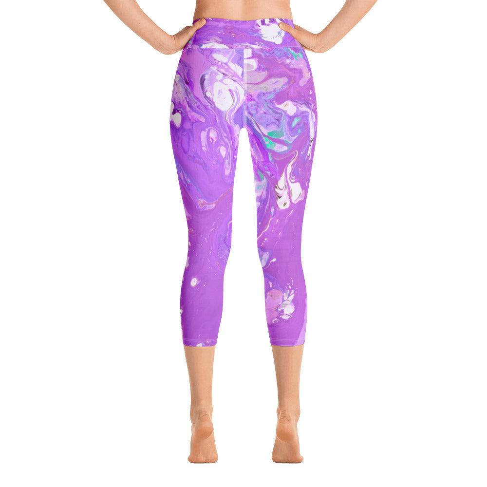 Fluid Purple | Women's Fine Art High-Waist Capris