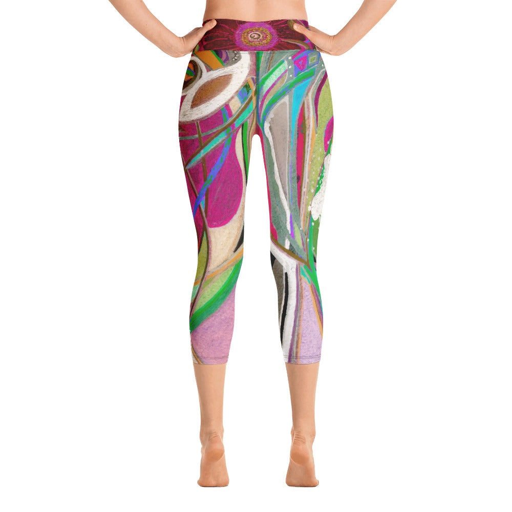 Nicole's Abstract III | Women's Fine Art High-Waist Capris