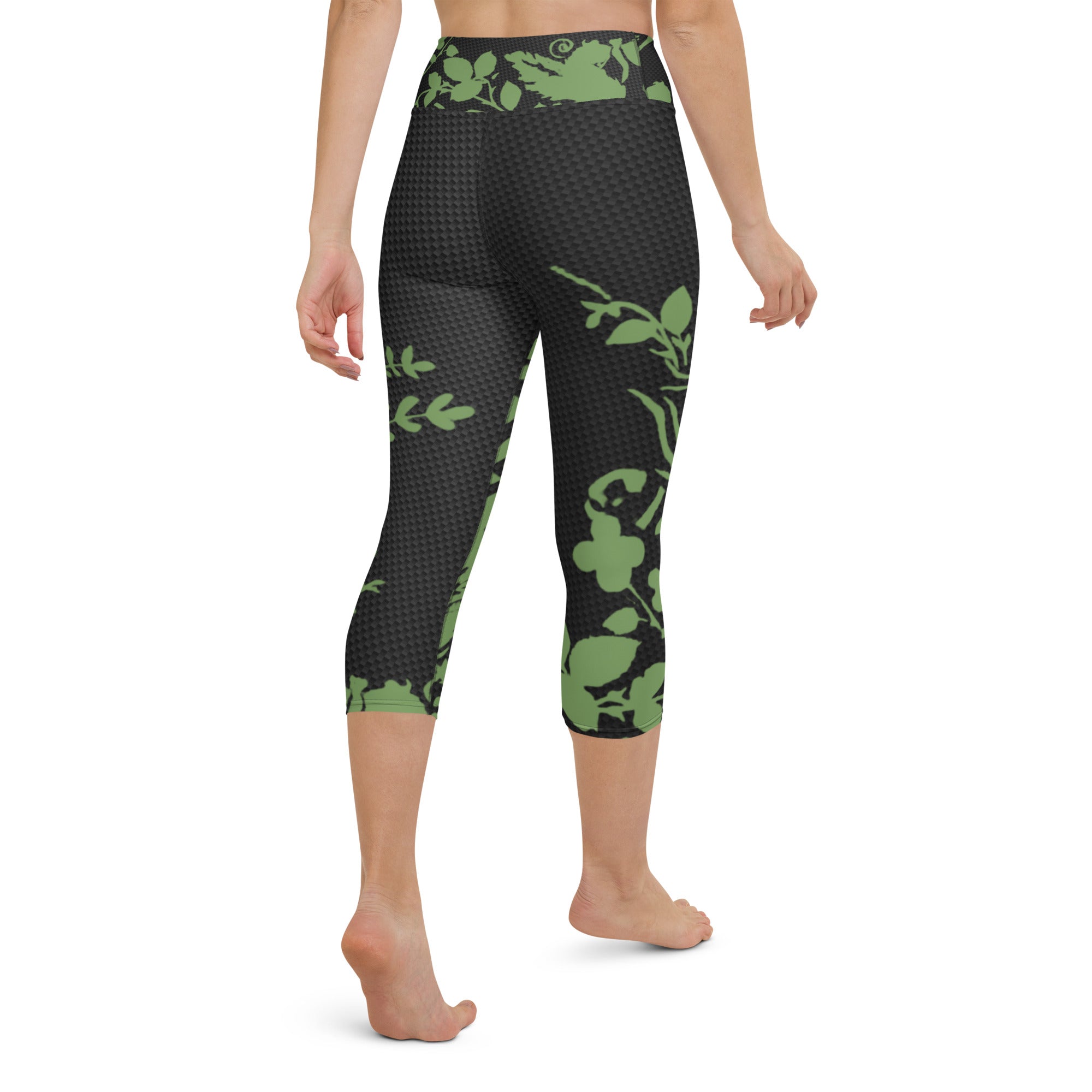 Flowers Silhouette | Women's Fine Art High-Waist Capris