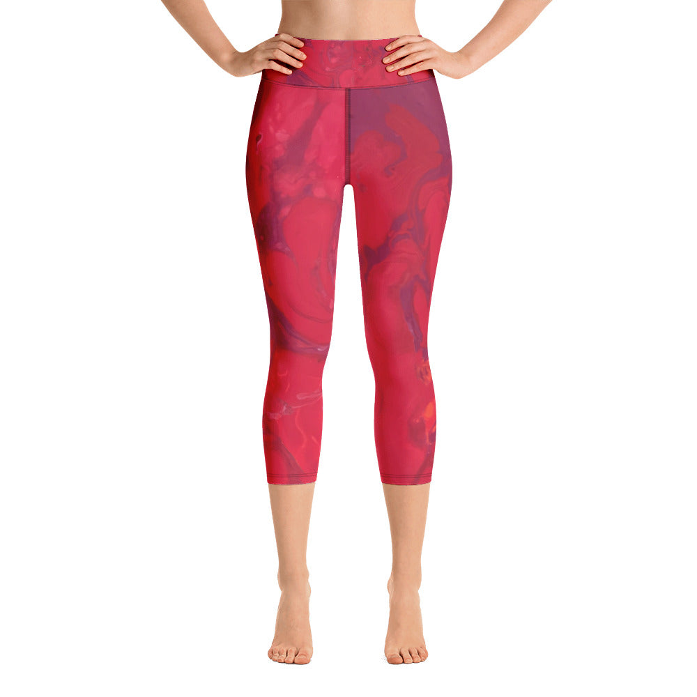 Hibiscus | Women's Fine Art High-Waist Capris