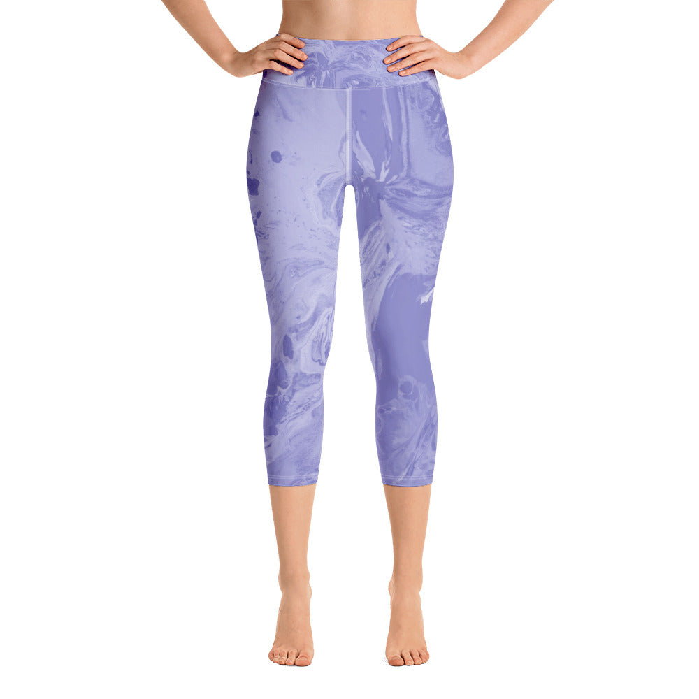 Fluid Periwinkle Very Peri - Spring Edition | Women's Fine Art High-Waist Capris